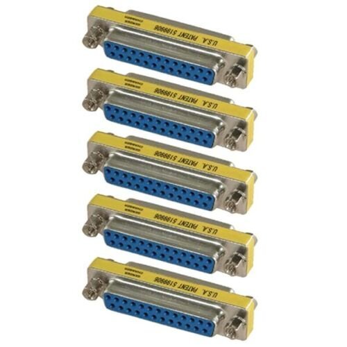 5 PCS DB25 25-Pin Serial Female to Female Mini Gender Changer Coupler Adapter