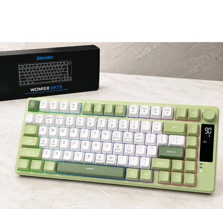 Womier DK75 75% Wireless Gaming Keyboard, RGB Backlit Creamy Keyboard with Media