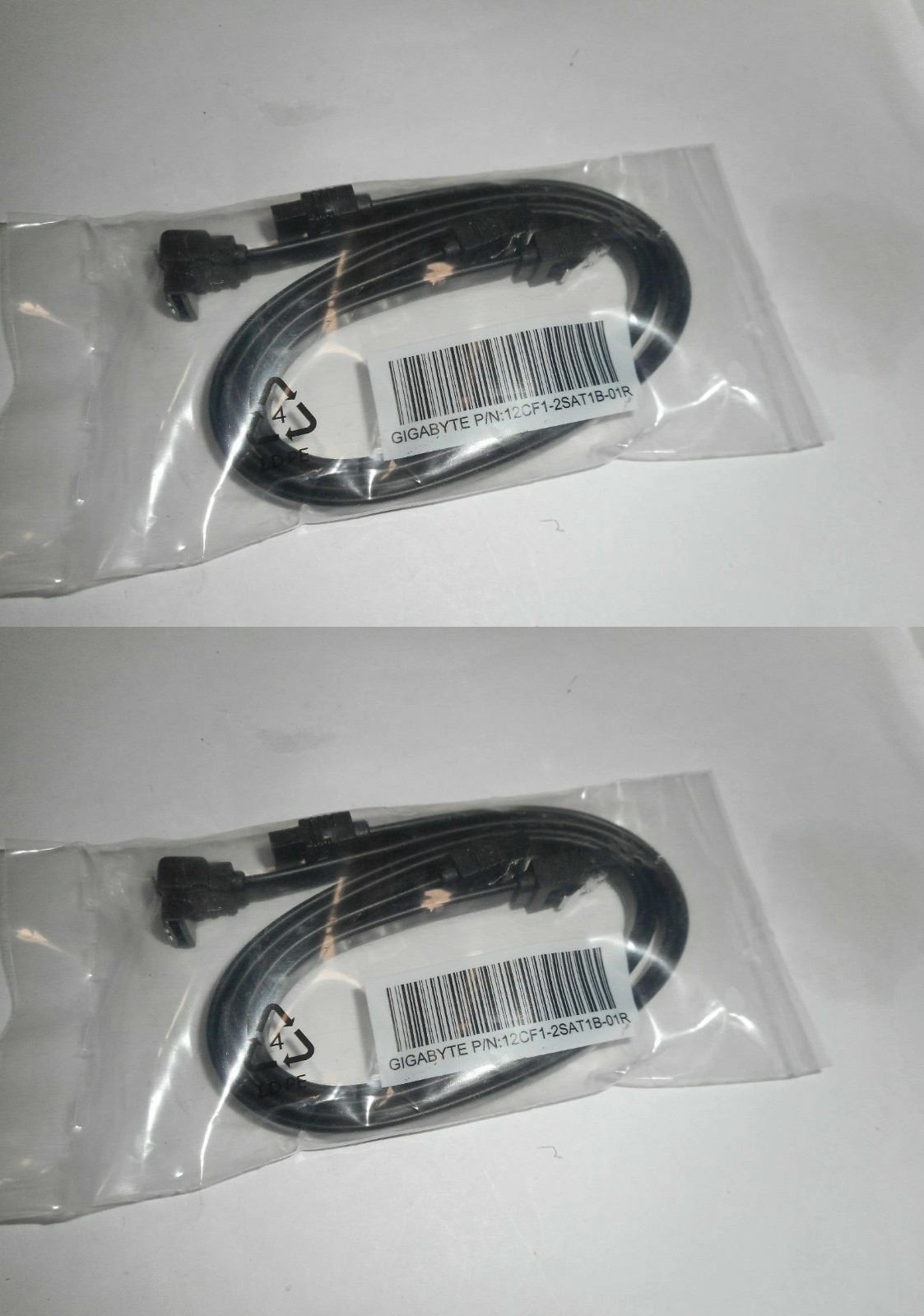 4 SATA CABLES ( 2 PACKS OF 2) 6G Gigabyte 12CF1-2SAT1B-01R Sealed 
