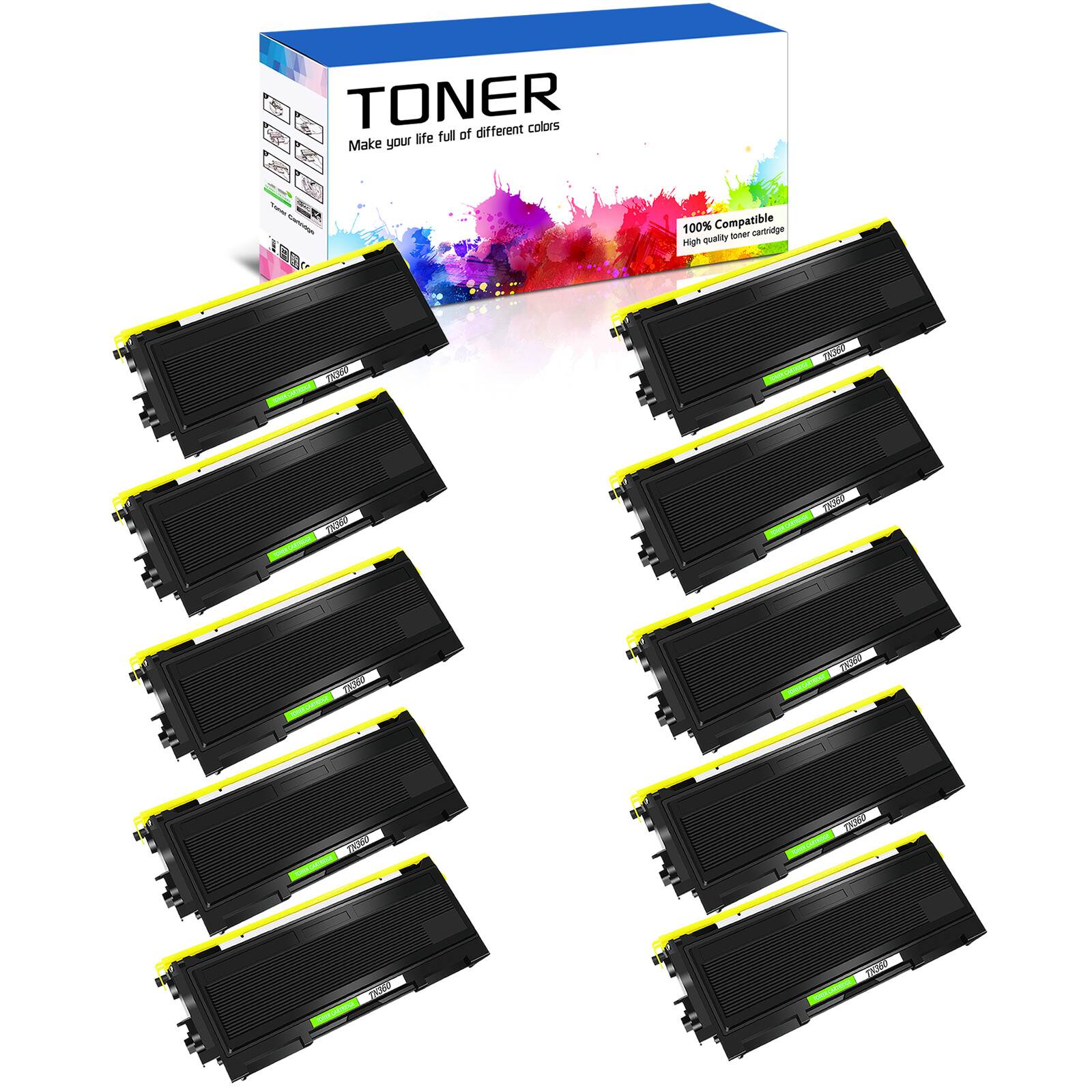 10PK TN360 TN-360 Toner Cartridge For Brother MFC-7440N MFC-7340 DCP-7030 7040