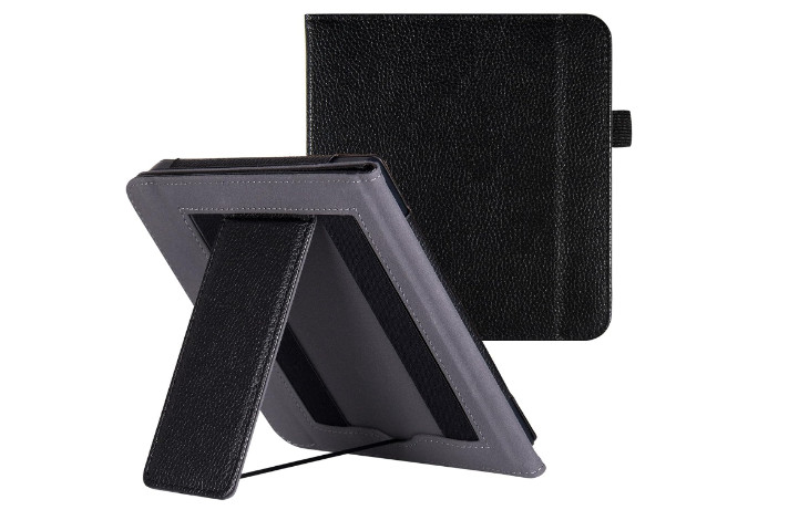 Kobo Stand Case 7" PU Leather Book Folio Sleeve Cover Two Hand Straps Auto Sleep