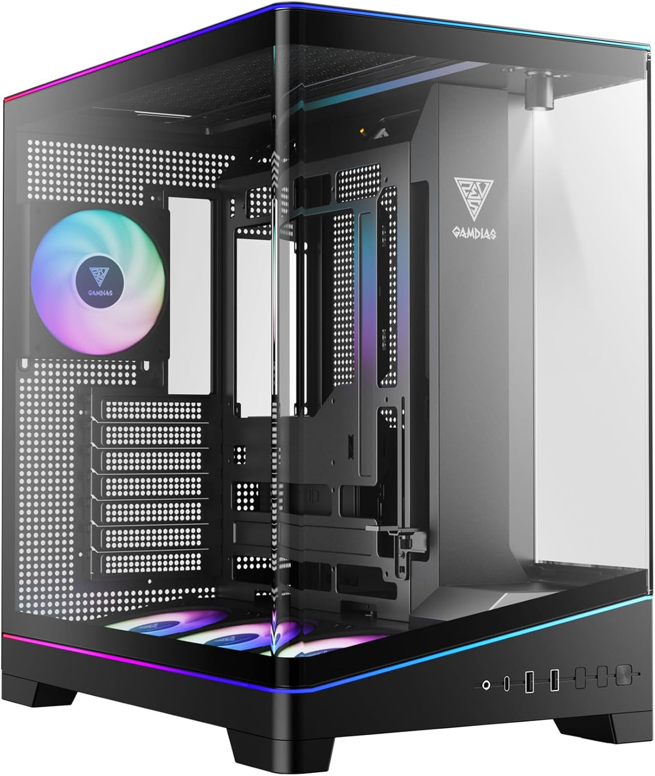 Atlas P6 CG Mid-Tower Gaming PC, Mini-ITX, Micro-ATX, and ATX, 4x120mm PWM ARGB