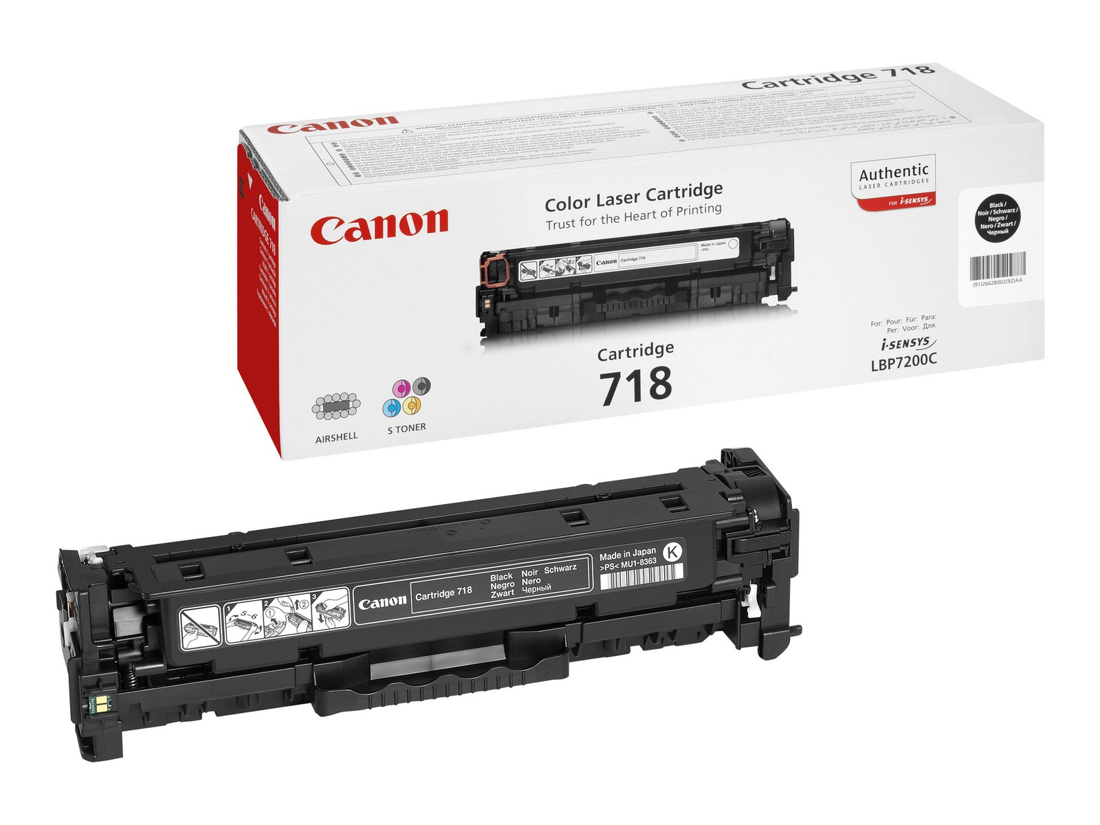 Canon 718 BK Black Toner Laser Cartridge