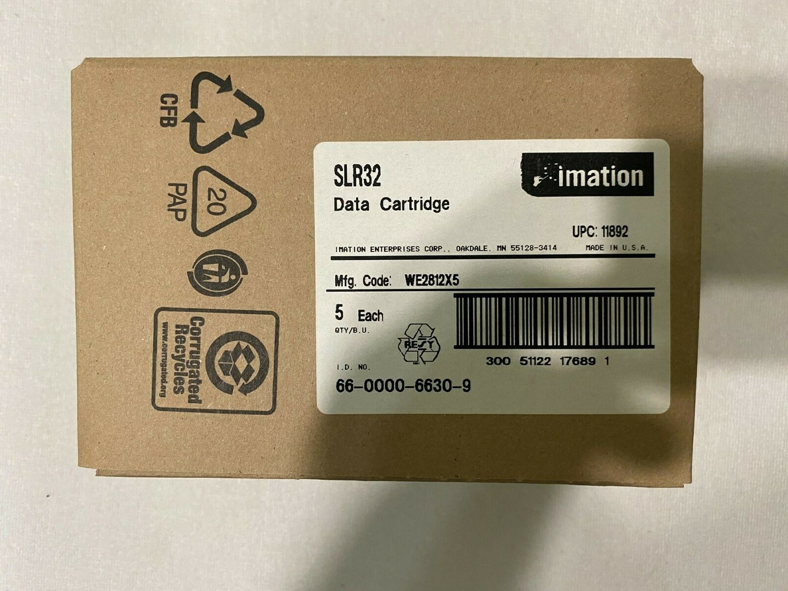5 pack New Imation SLR32 16/32GB Data Tape Cartridges 11892 in original case.