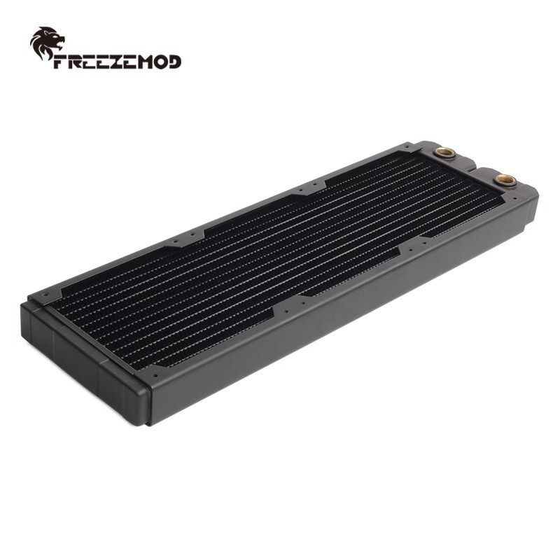 Freezemod 360mm Computer Water-Cooled Copper Radiator Row 14 Flat Tubes Black