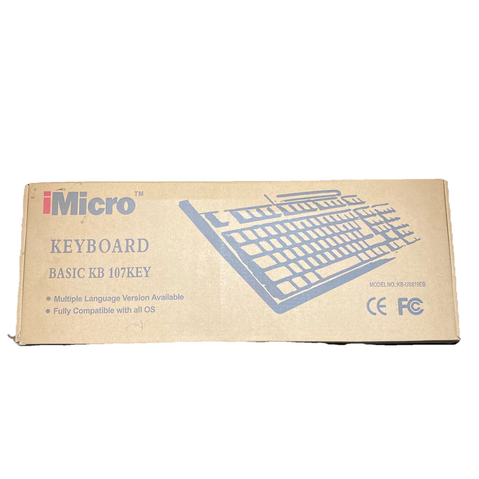 iMicro Basic KB 107 Key KB-US819EB Wired Keyboard - Small Crack Fully Functional
