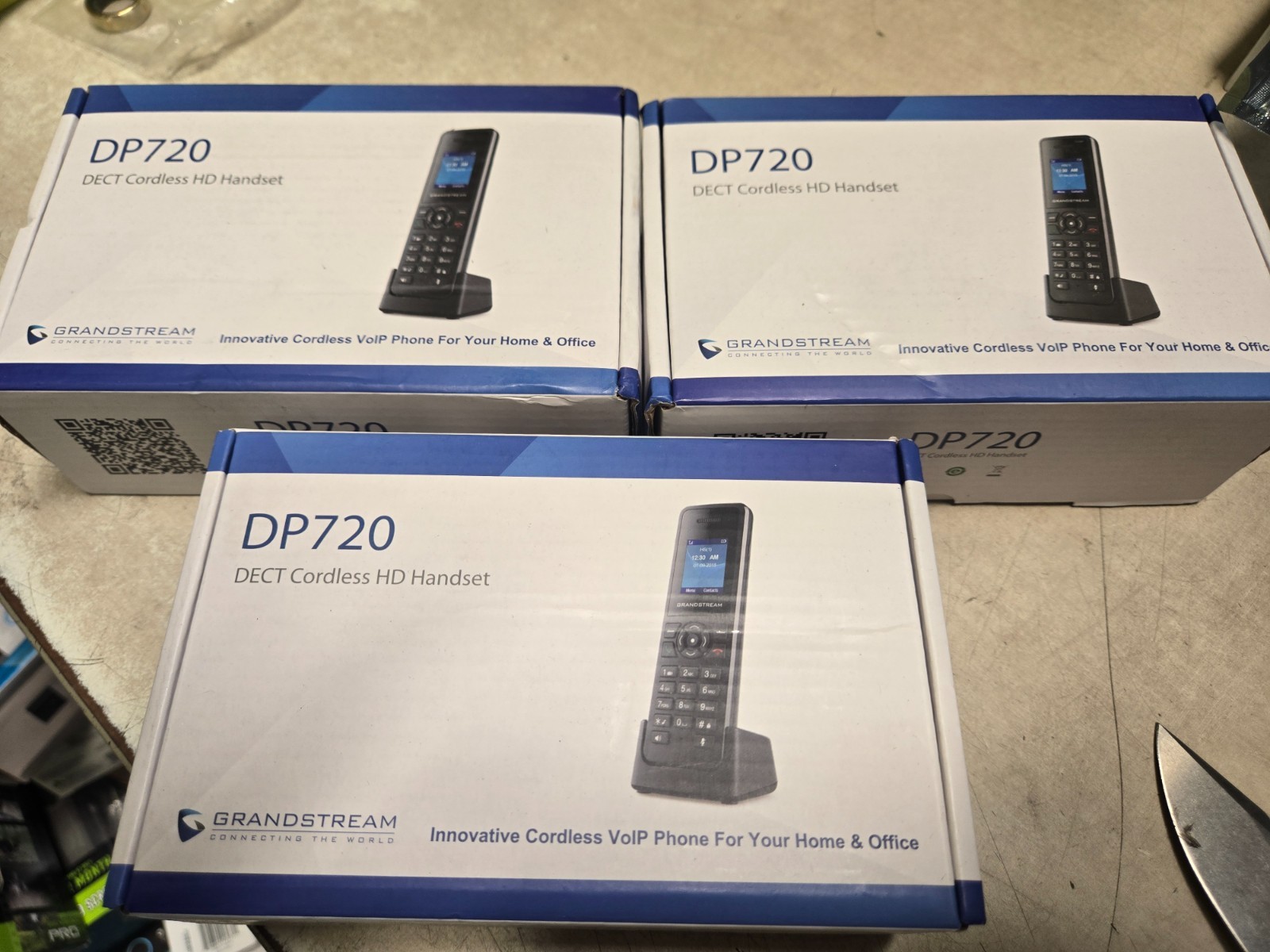 LOT OF 3 Grandstream DP720 DECT Cordless HD VoIP Telephone Handset Black