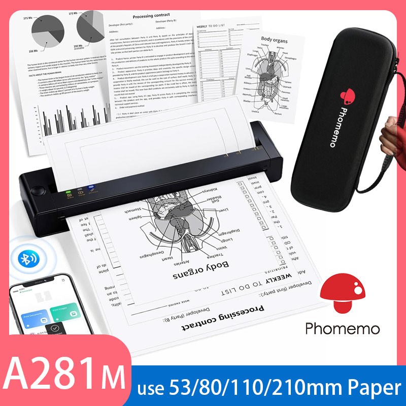 Phomemo M832 Portable Wireless Bluetooth Phone A4 Mobile Thermal Printer Inkless