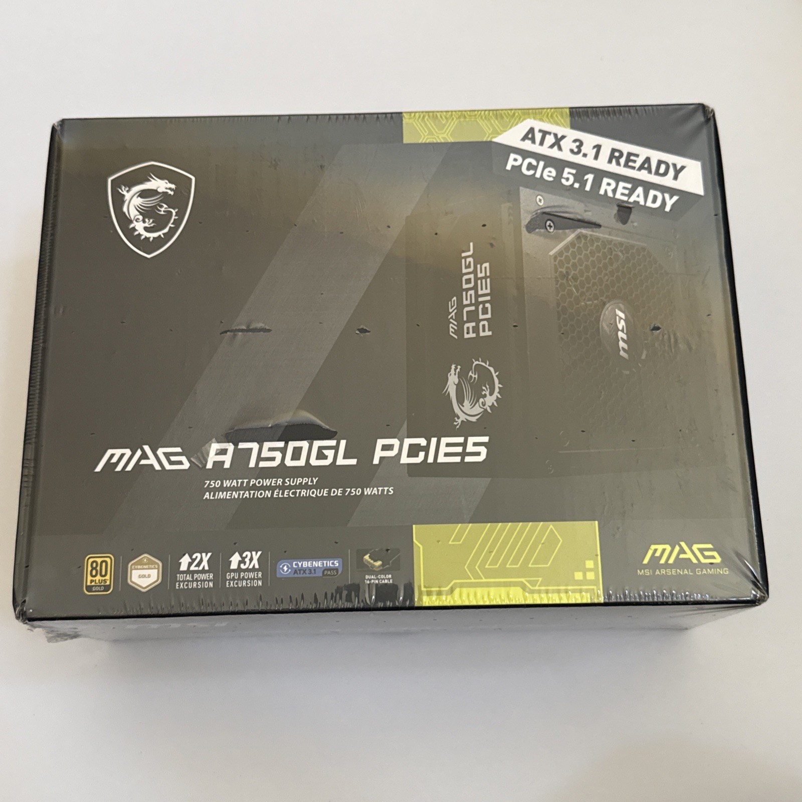 Msi MAG A750GL PCIE5 750W 80+ GOLD Power Supply ATX 3.1 PCle 5.1 Ready New BNIB