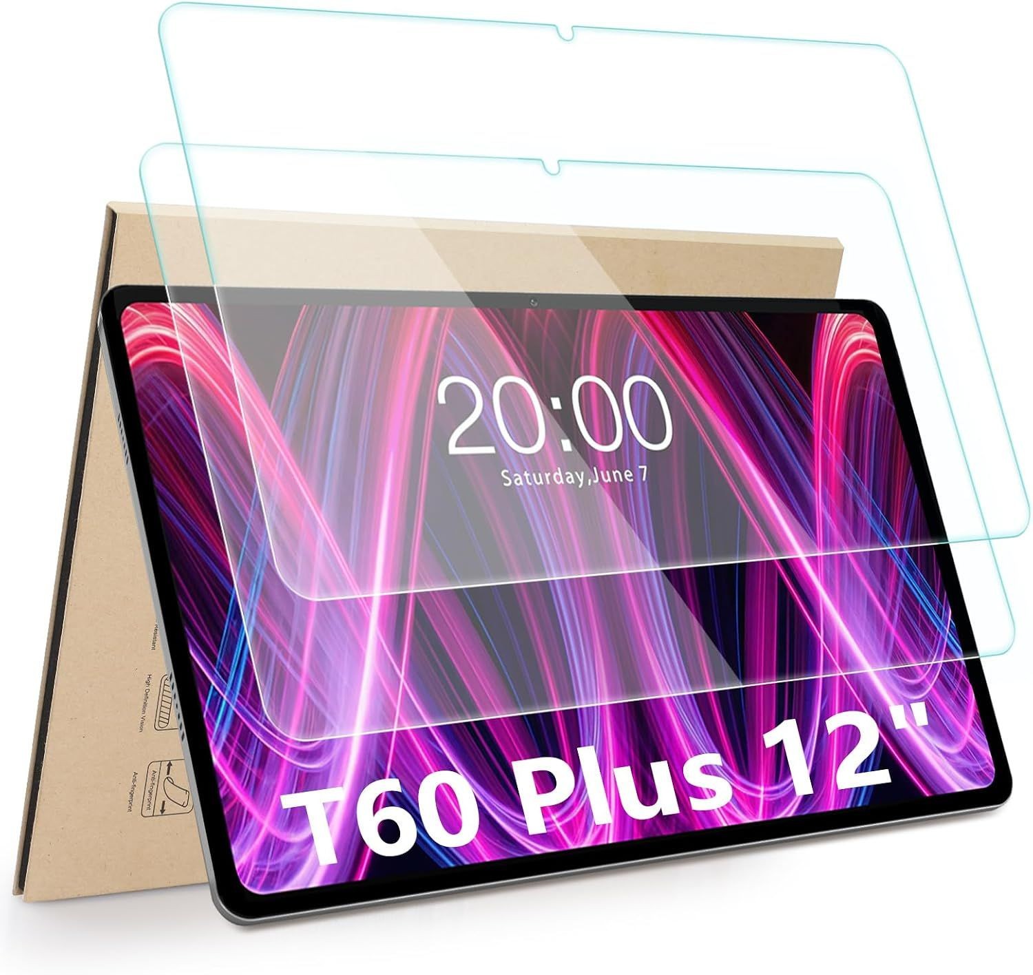 2-Pack Screen Protector for TECLAST T60Plus Tablet, HD Clarity, Anti-Scratch