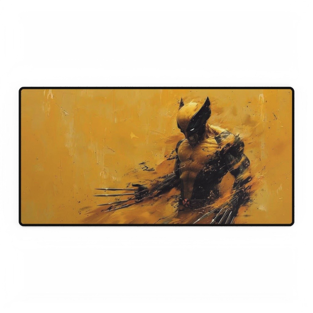 Wolverine Yellow And Black Suit Claws Out Mouse Pad Desk Mats Marvel Comics