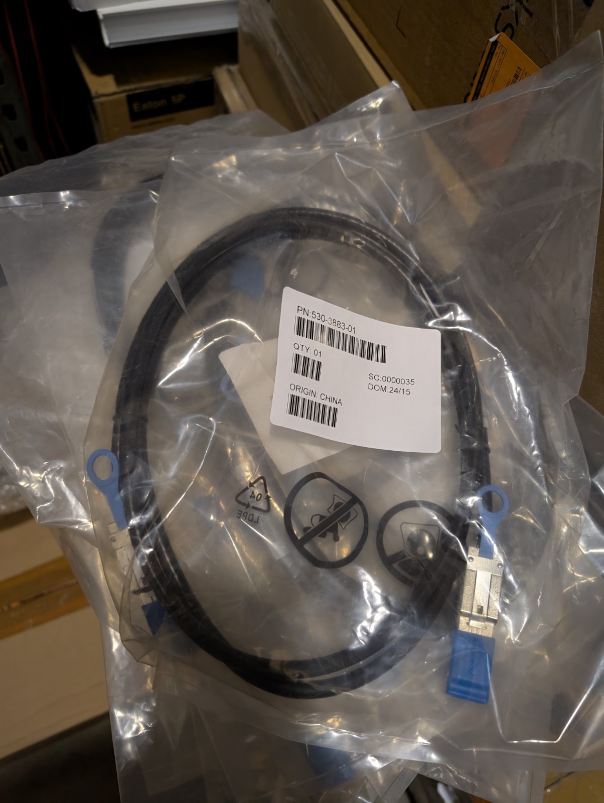 Lot Of 6x Sun Amphenol 530-3883-01 Network Cable SAS SFF-8008 Male-Male 2M 6ft