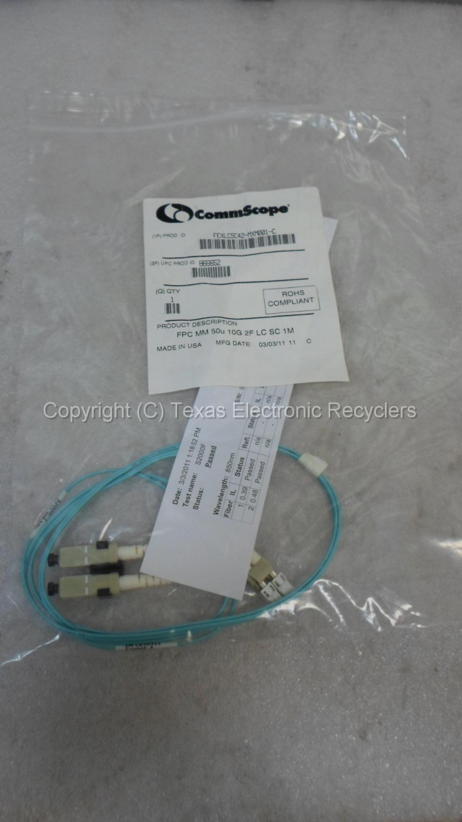 CommScope FEXLCSC42-MXM001-C FPC MM 50U 10G 2F LC SC 1M