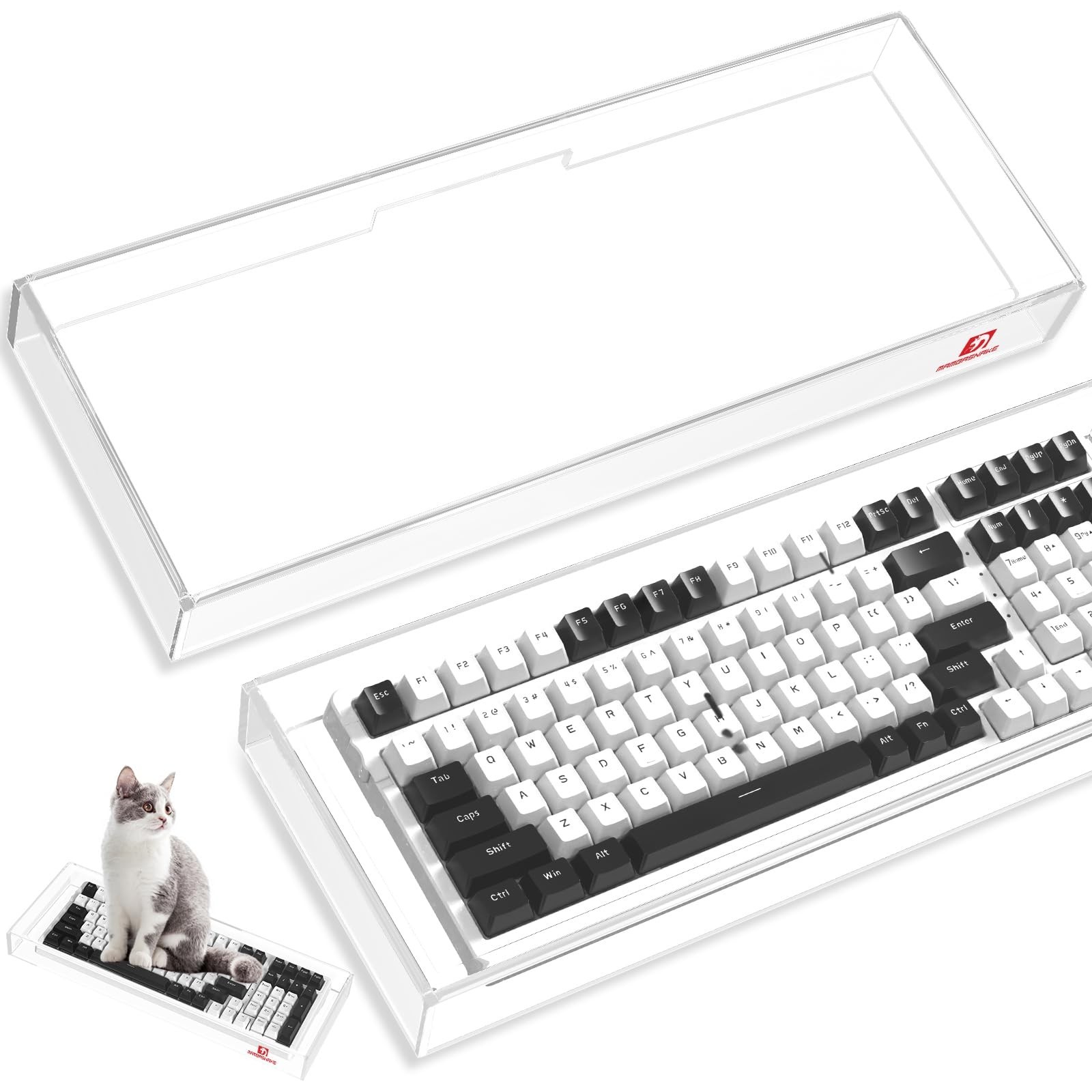 KC04 Acrylic Clear Transparent Keyboard Cover17.4 * 6.5 * 1.89 inch with Dust...