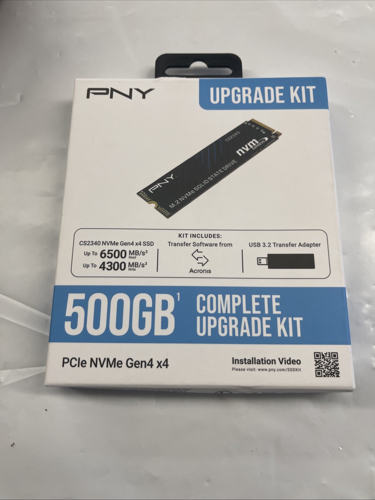 New PNY 2280mm Upgrade Kit 500GB M.2 NVMe Gen 4.0 x 4 SSD M280CS2340-500KIT-RB
