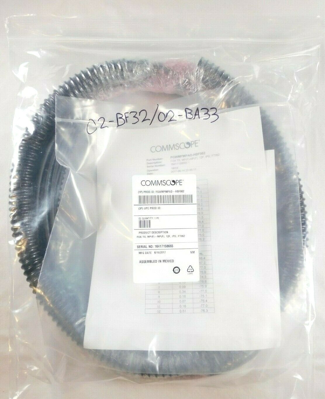 InstaPATCH FGWMPMPAD 360 SM MPO F to MPO F, Trunk Cable 12-Fiber - 60 Feet Plus