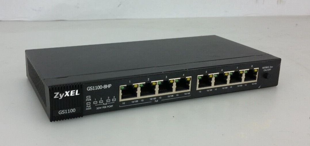 Zyxel GS1100-8HP - Switch - 8 Ports - Power Over Ethernet (PoE) NO ADAPTER