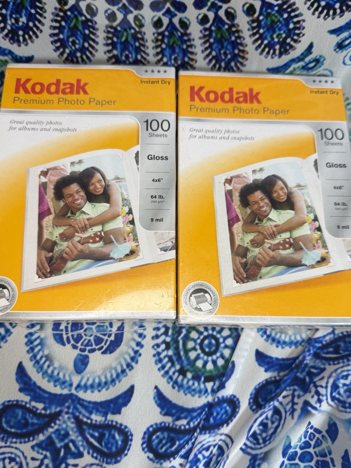 2 Pack Kodak Premium Photo Paper 4x6" Glossy 100 Sheets Each -  