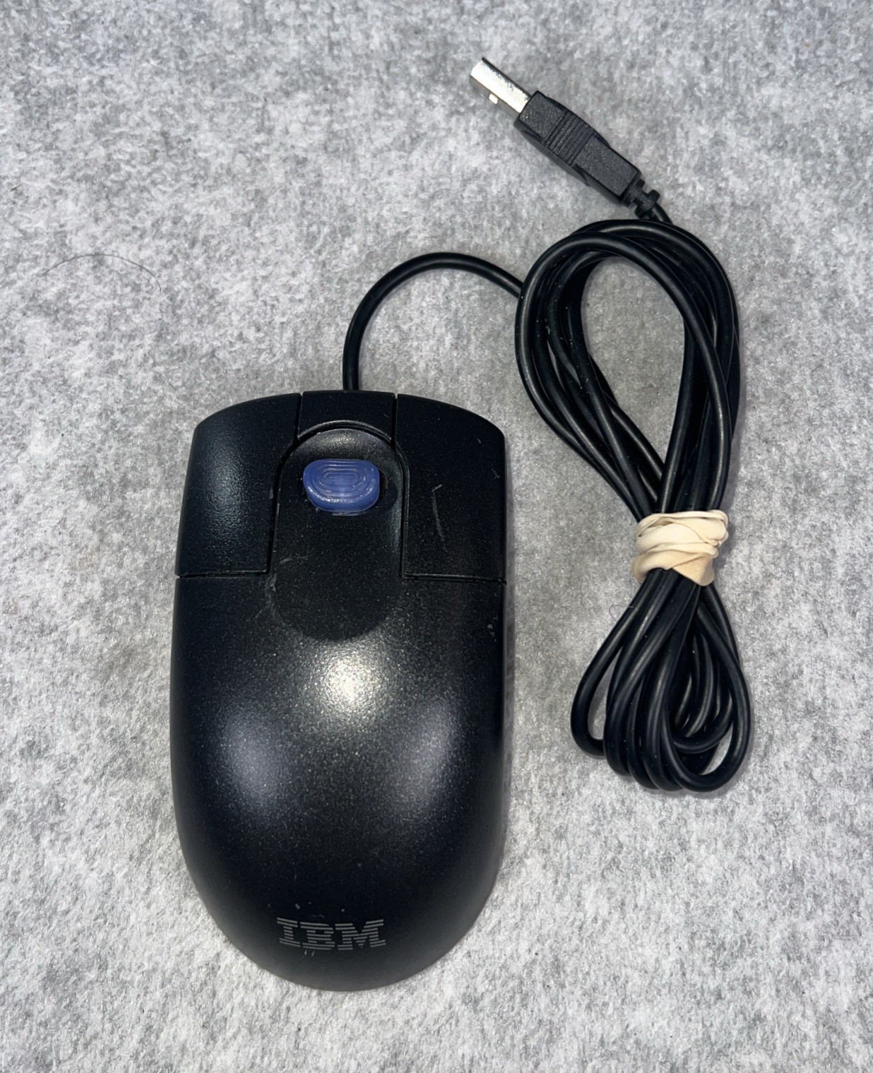 Vintage IBM MO09K Mouse Scroll 3 Button Ball Black 09N5536 09N5537 PS/2 549