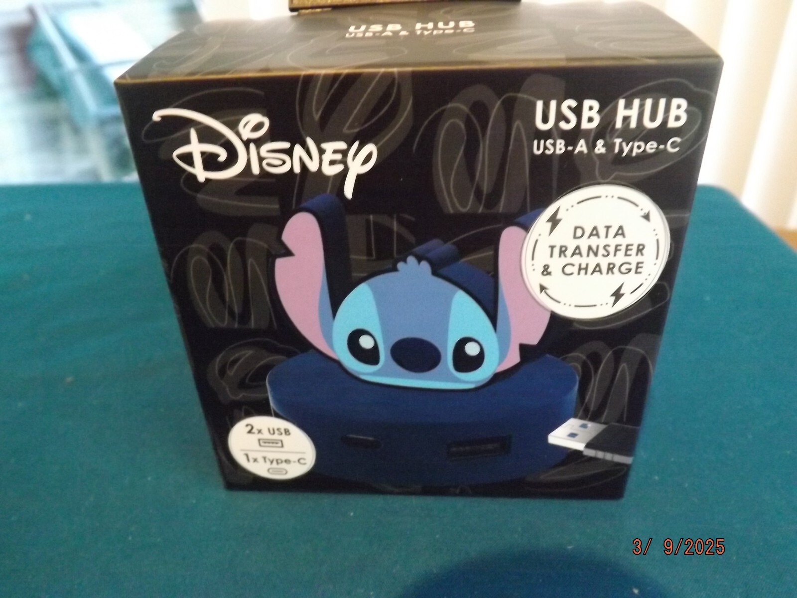 Disney Stitch 3 Port USB Hub--NEW