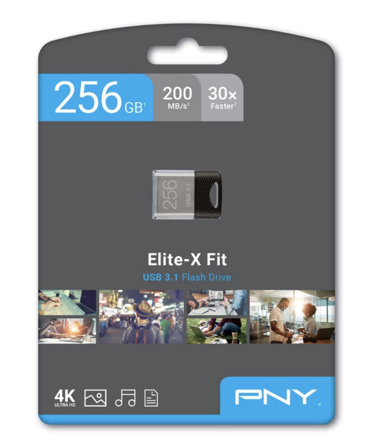 PNY - 256GB Elite-X Fit USB 3.1 Flash Drive - 200MB/s - Black - NEW
