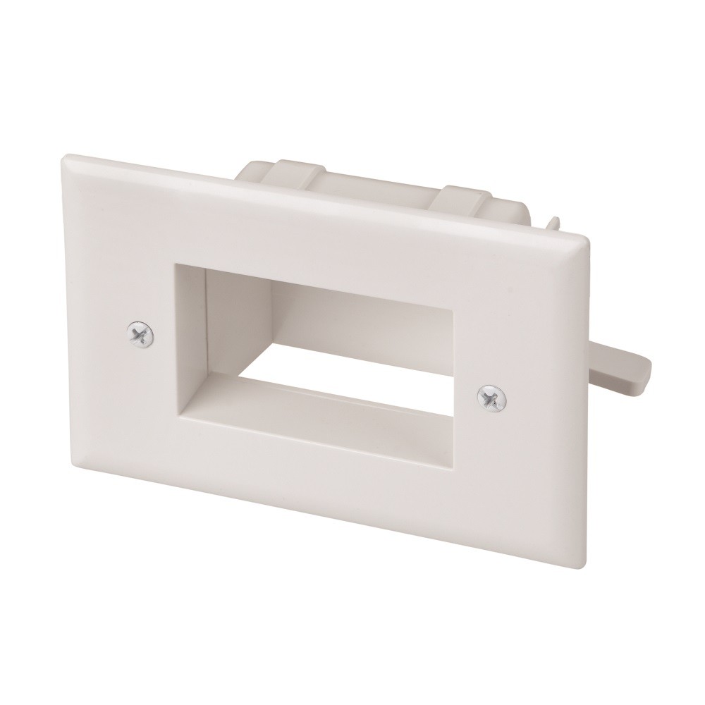20 Pack of Easy Mount Recessed Low Voltage Cable Plate, White