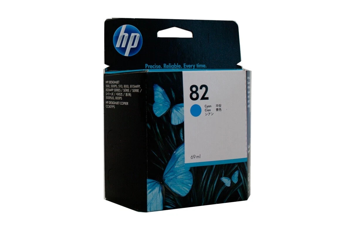 HP 82 C4911A Cyan Ink Cartridge DesignJet 500 510 800 - Genuine