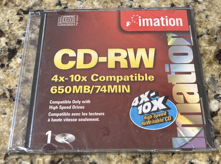 IMATION CD-RW 4X-10X  COMPATIBLE 650MB/74 MIN. NEW SEALED
