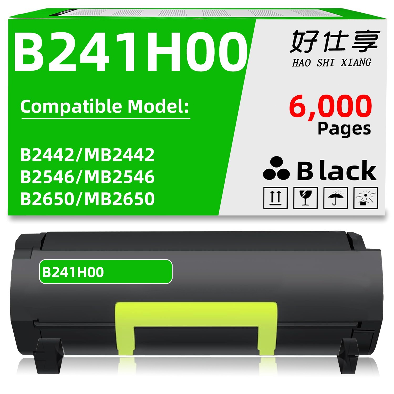 B241H00 Toner Cartridge Compatible for Lexmark B2442 B2546 B2650 MB2442 MB2546