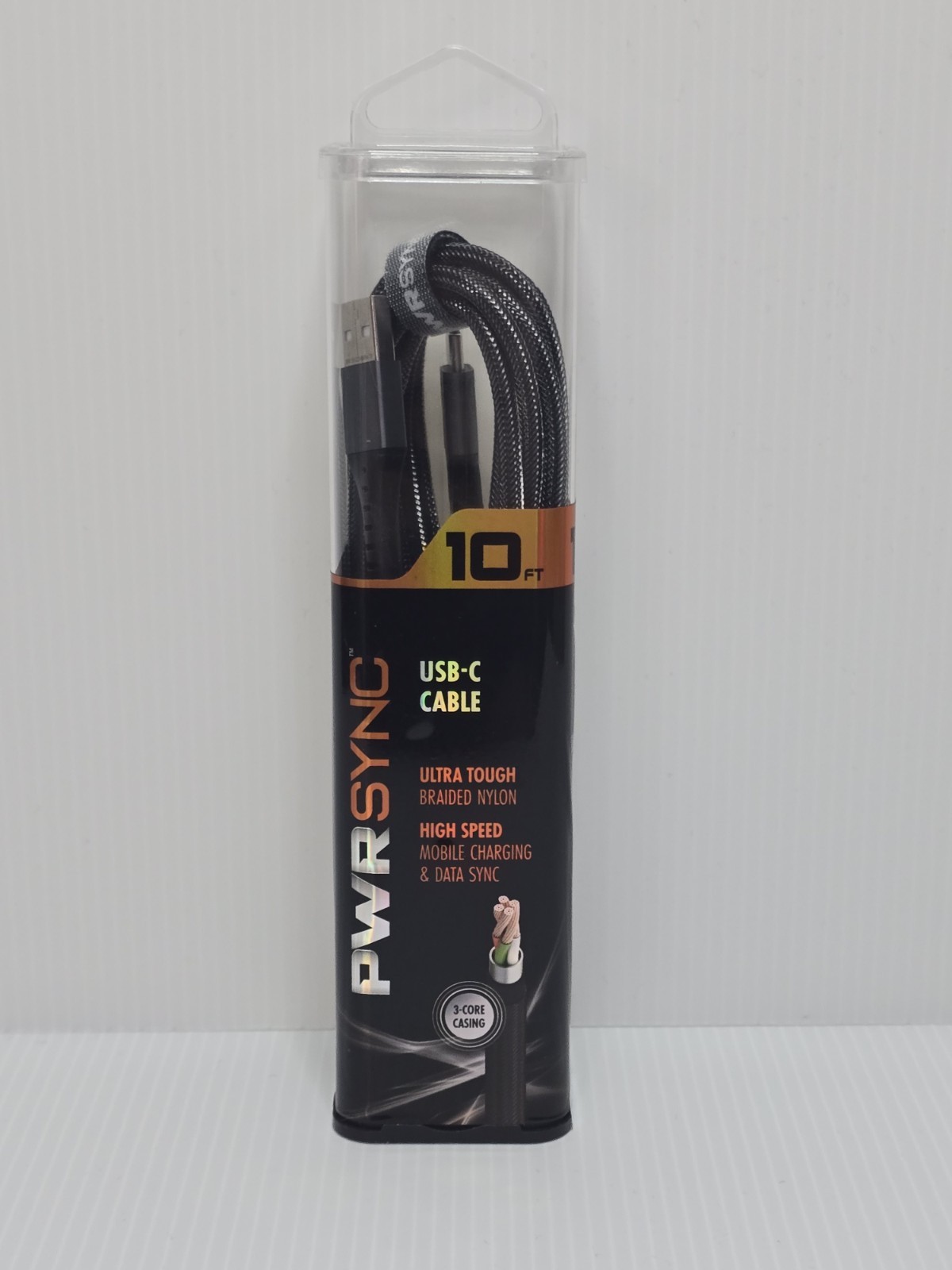Tzumi PWRSync 10-Foot Ultra Tough High Speed USB-C Cable