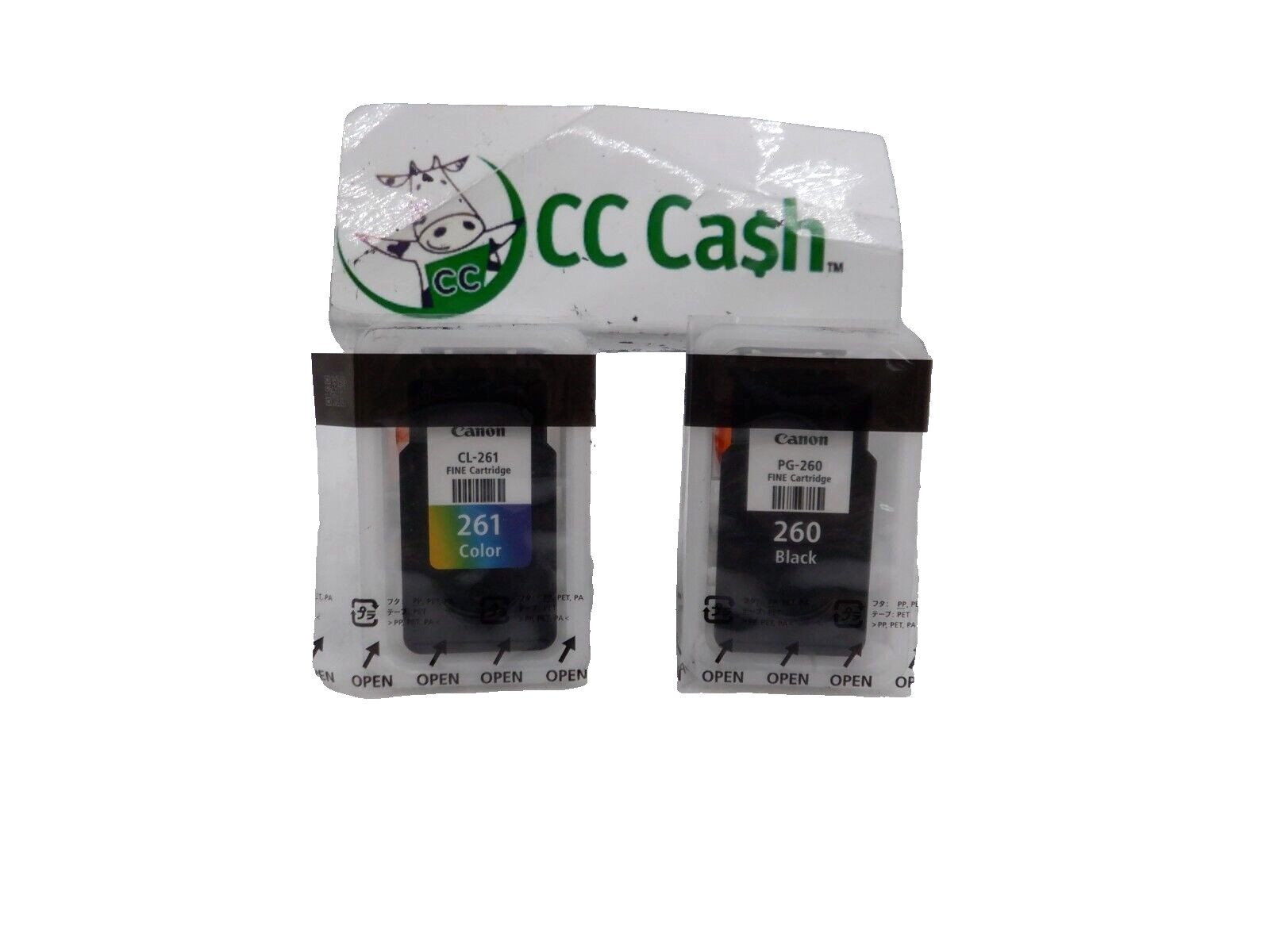Genuine OEM Canon PG-260 Black + CL-261 Color Ink Bulk Packaging  