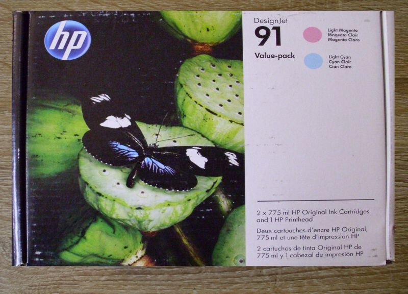 HP 91 Printhead Multipack + Ink P2V37A Light Magenta Light Cyan DesignJet Z6100