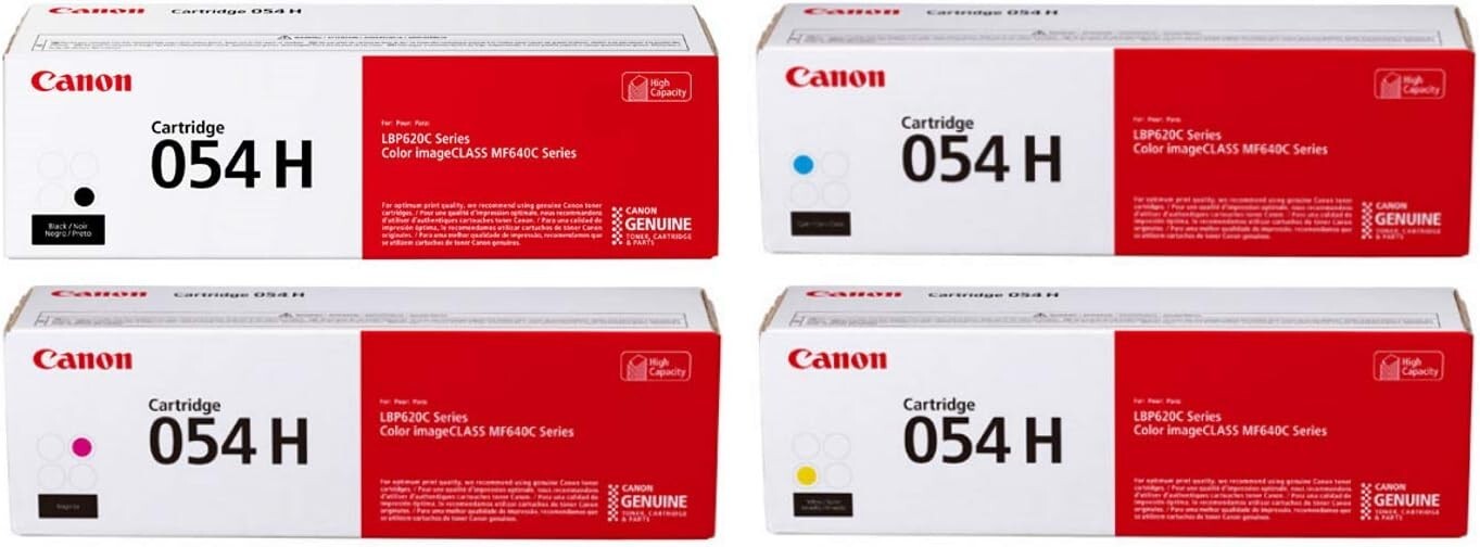 Genuine 054H Complete 4-Color High Yield Toner Cartridge Set (CRG054HYCMYK)