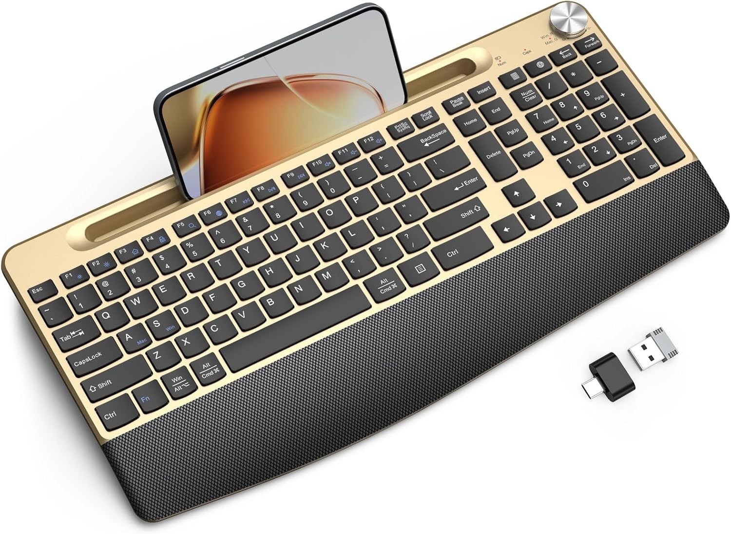 Ergonomic Wireless Keyboard with Wrist Rest /Tablet HolderWindows & Mac OS 2....
