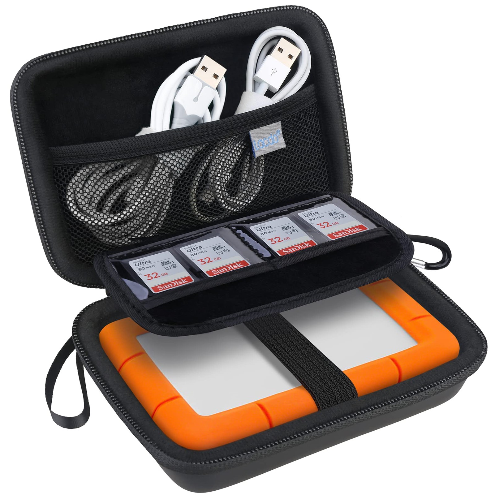 Lacdo Hard Drive Case for LaCie Rugged/Rugged Mini External Black