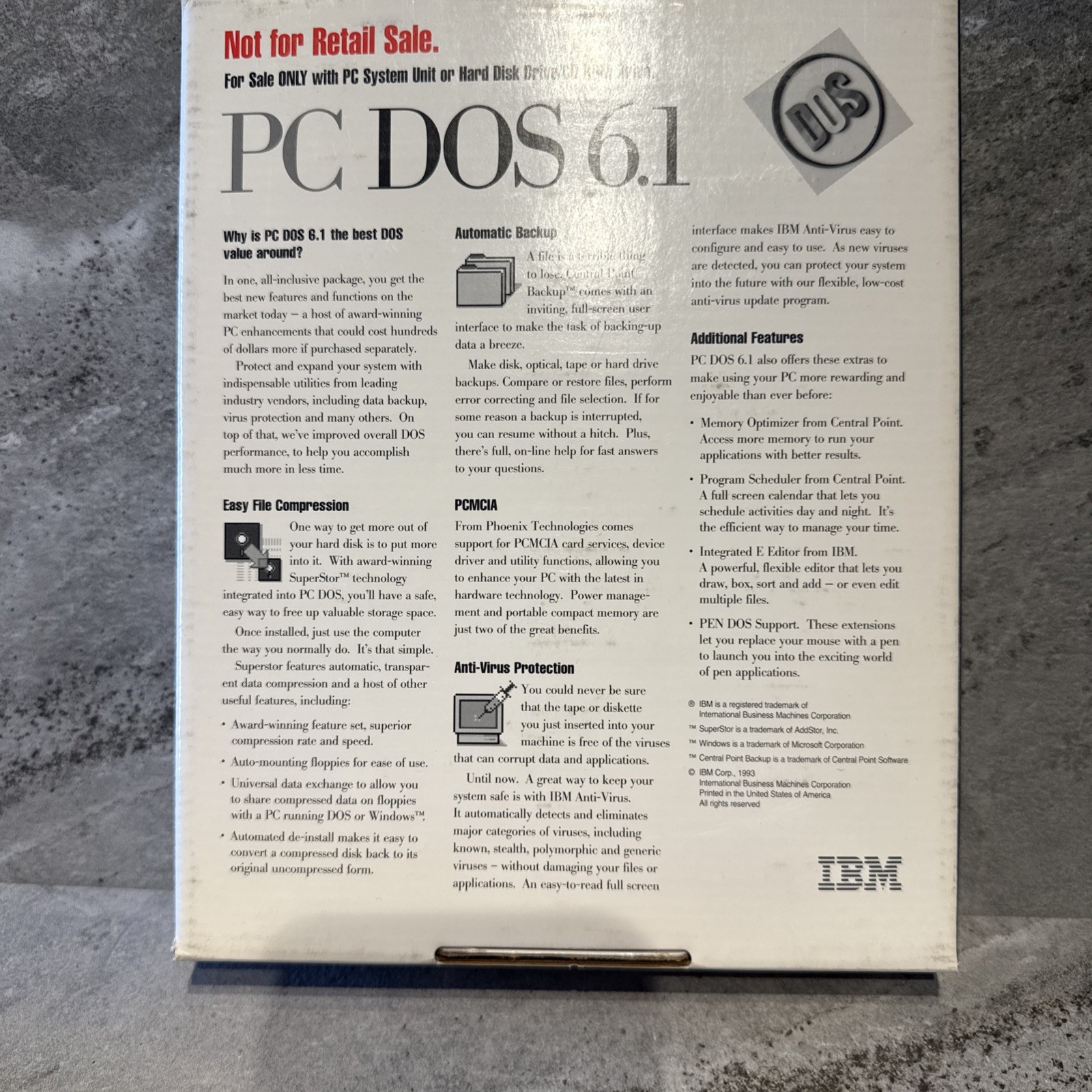 Vintage IBM PC DOS 6.1 VINTAGE SOFTWARE 3.5" DISKS Very Clean Box Set