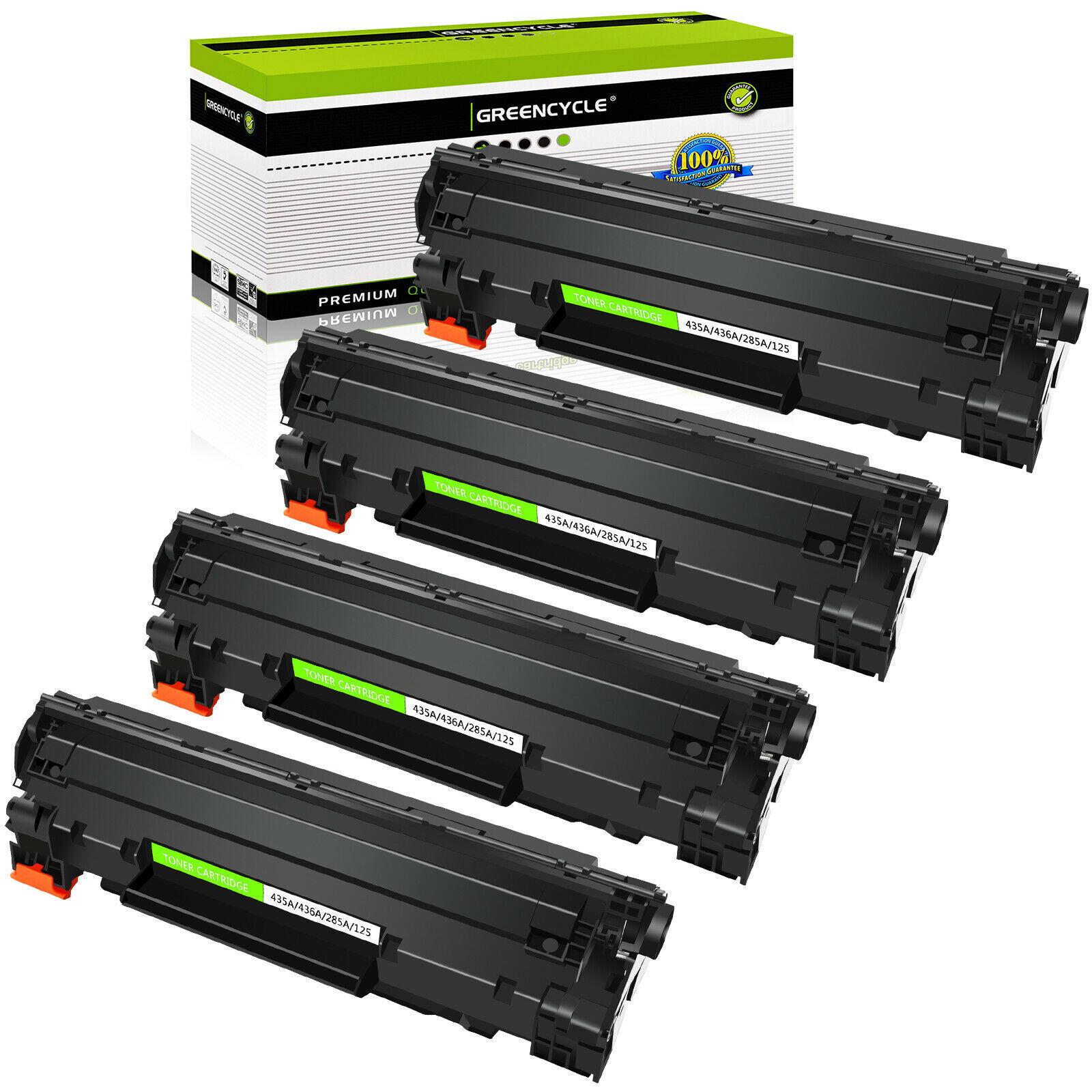 4 Pack CB435A 35A Black Toner Cartridge Fits for HP LaserJet P1005 P1009 Printer