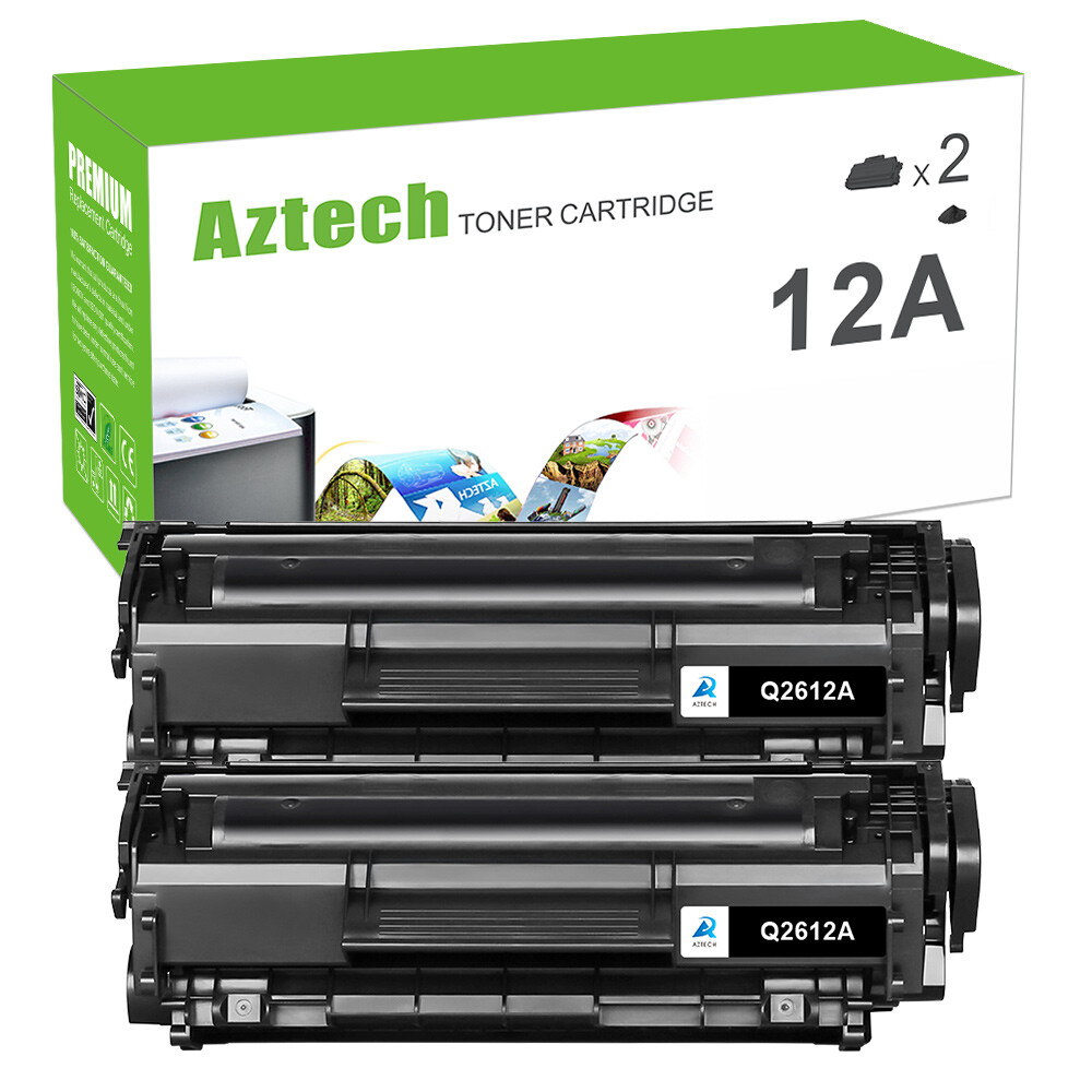 2 PACK Q2612A Toner Cartridge for HP 12A LaserJet 1020 1022 1018 1012 M1319 3050
