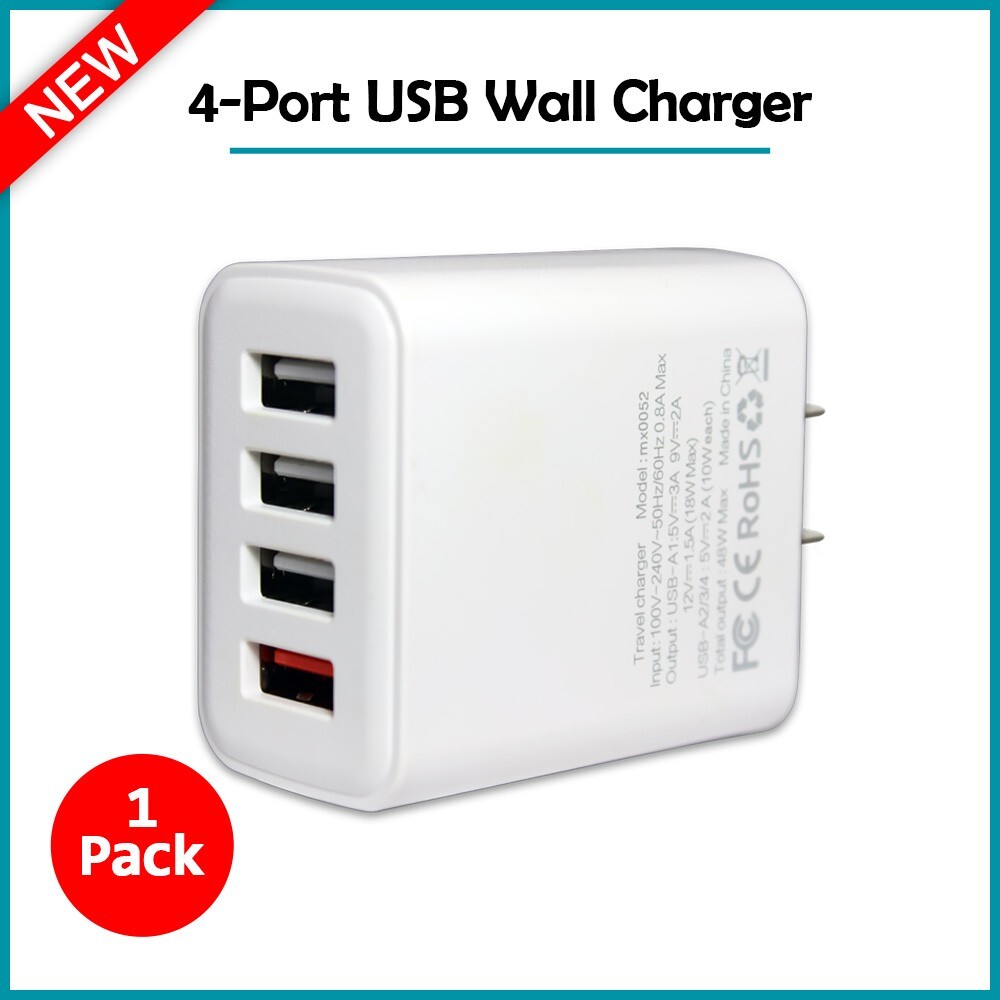 B2G1 FREE 4-Port Quick 4.8A USB Wall Charger for Apple iPhone 16/ iPhone 16 Plus
