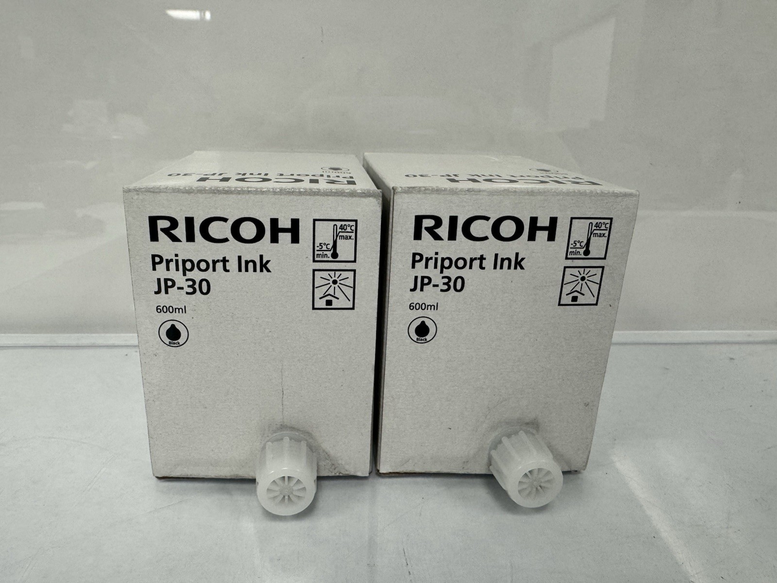 Lot of 2 GENUINE RICOH PRIPORT INK JP-30 600ml - Black
