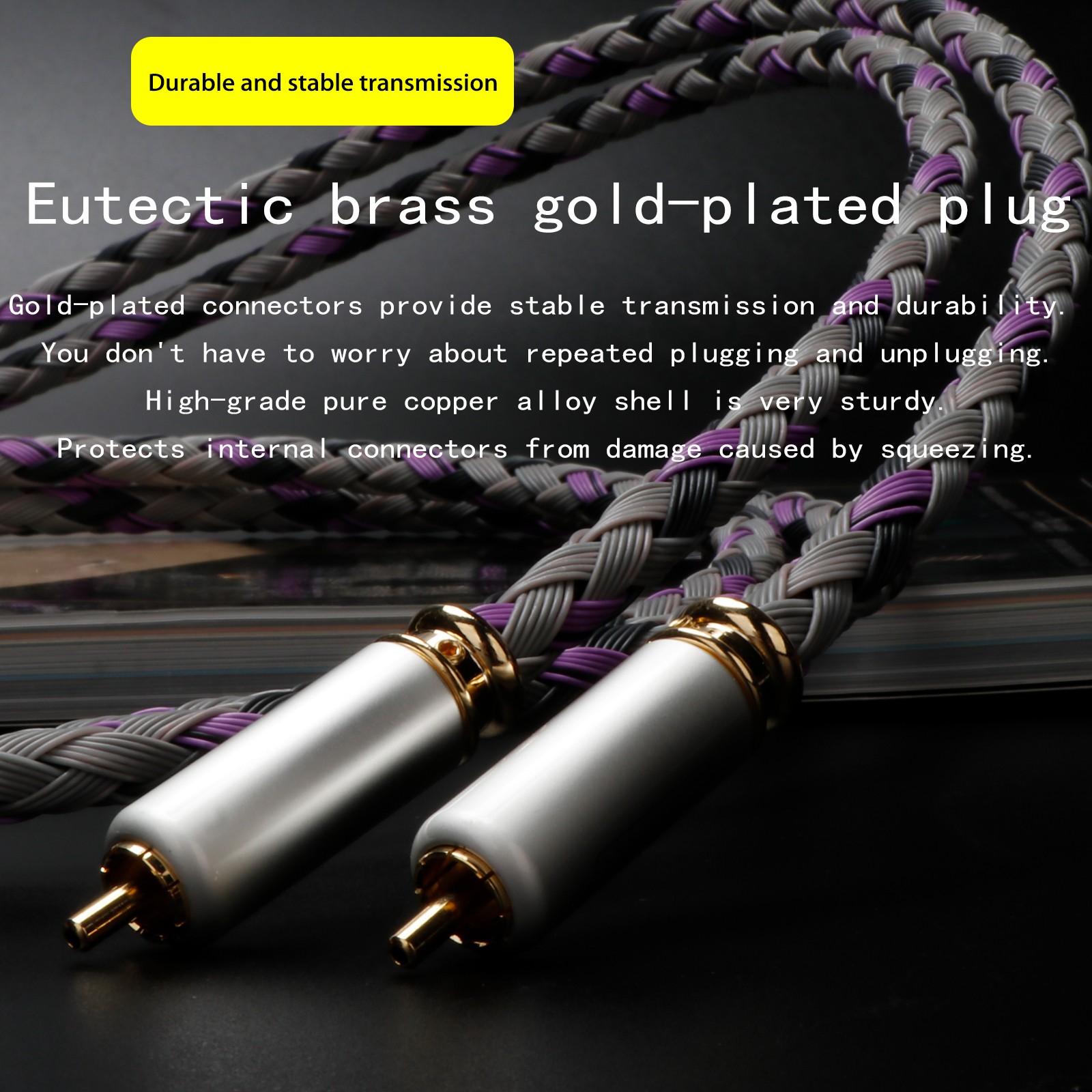 Pair Hi-END Audio Cable RCA To XRL Connector Gold Plated Plug Interconnect Wires