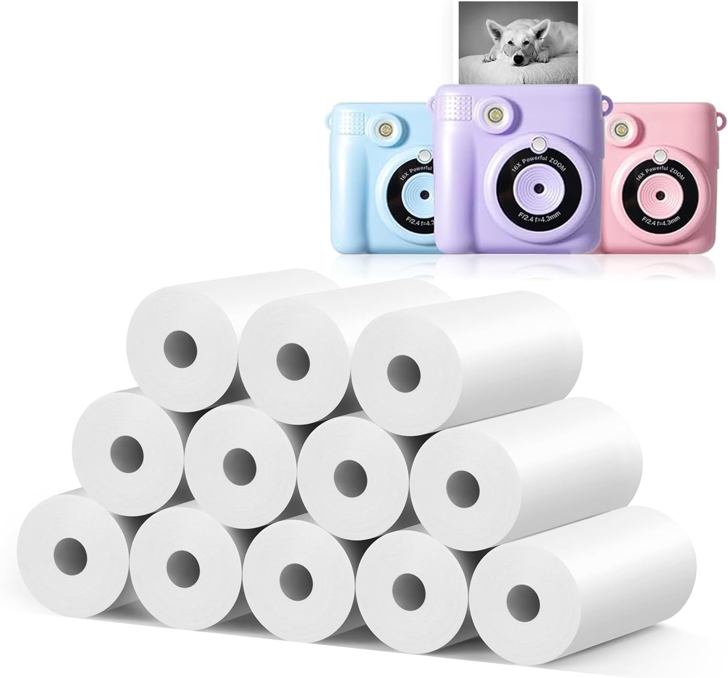 12 Rolls  Instant Print Kids Camera Paper Roll Refill
