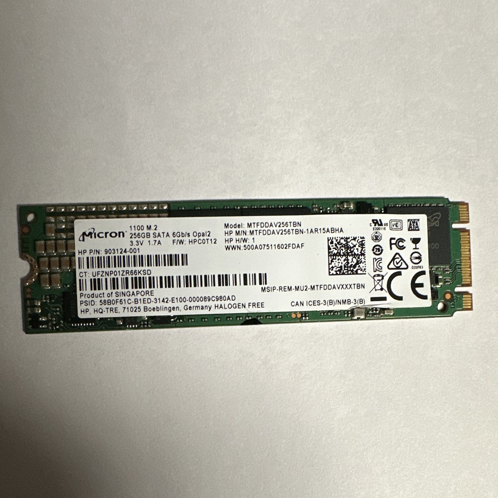 Micron 1100 256GB M.2 2280 SATA III 6Gb/s Internal SSD PC/Laptop MTFDDAV256TBN