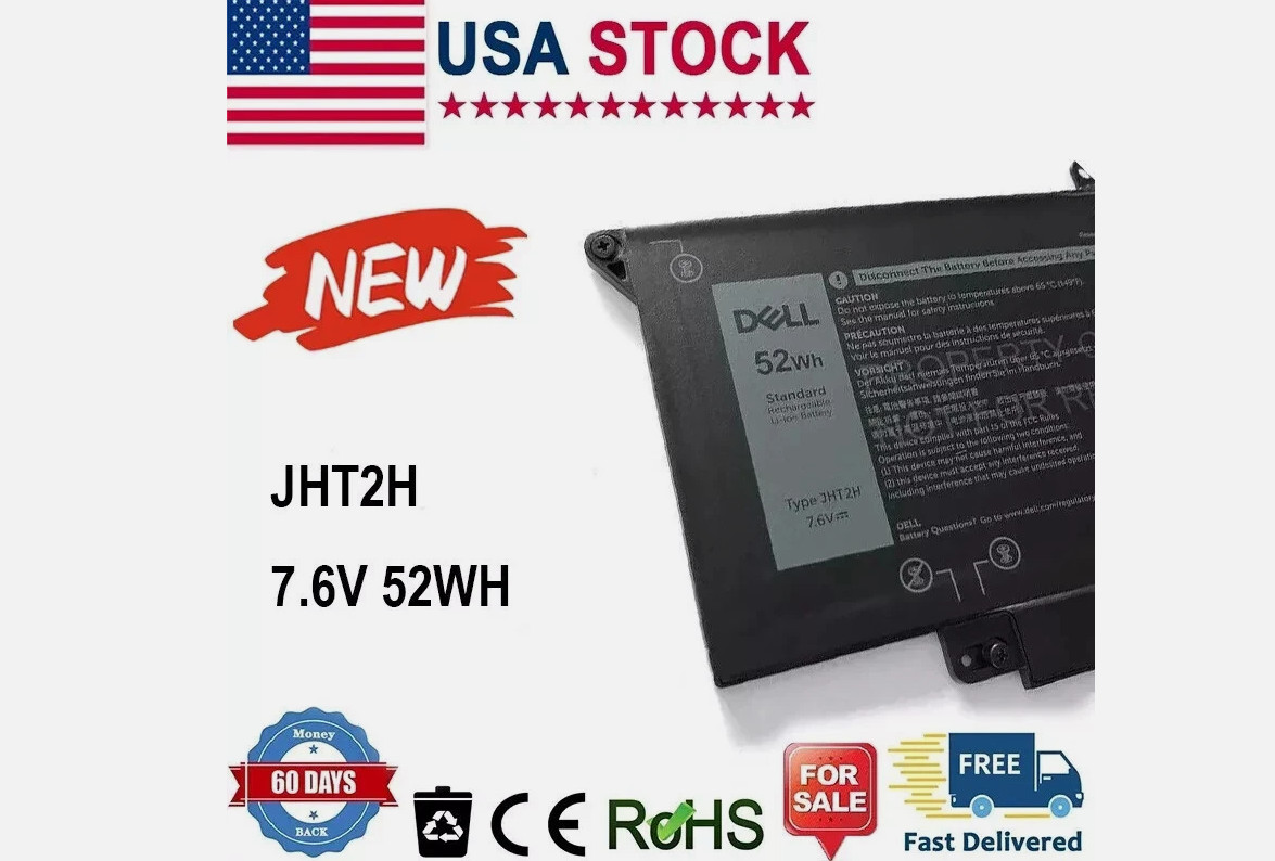 GENIUNE JHT2H Laptop Battery 7.6V 52Wh For Dell Latitude 7310 7410 2-in-1
