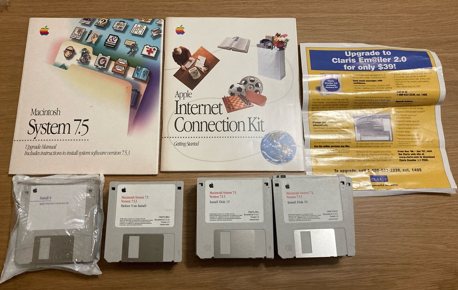Vintage Macintosh System 7.5 Apple Computers Floppy Disk Set