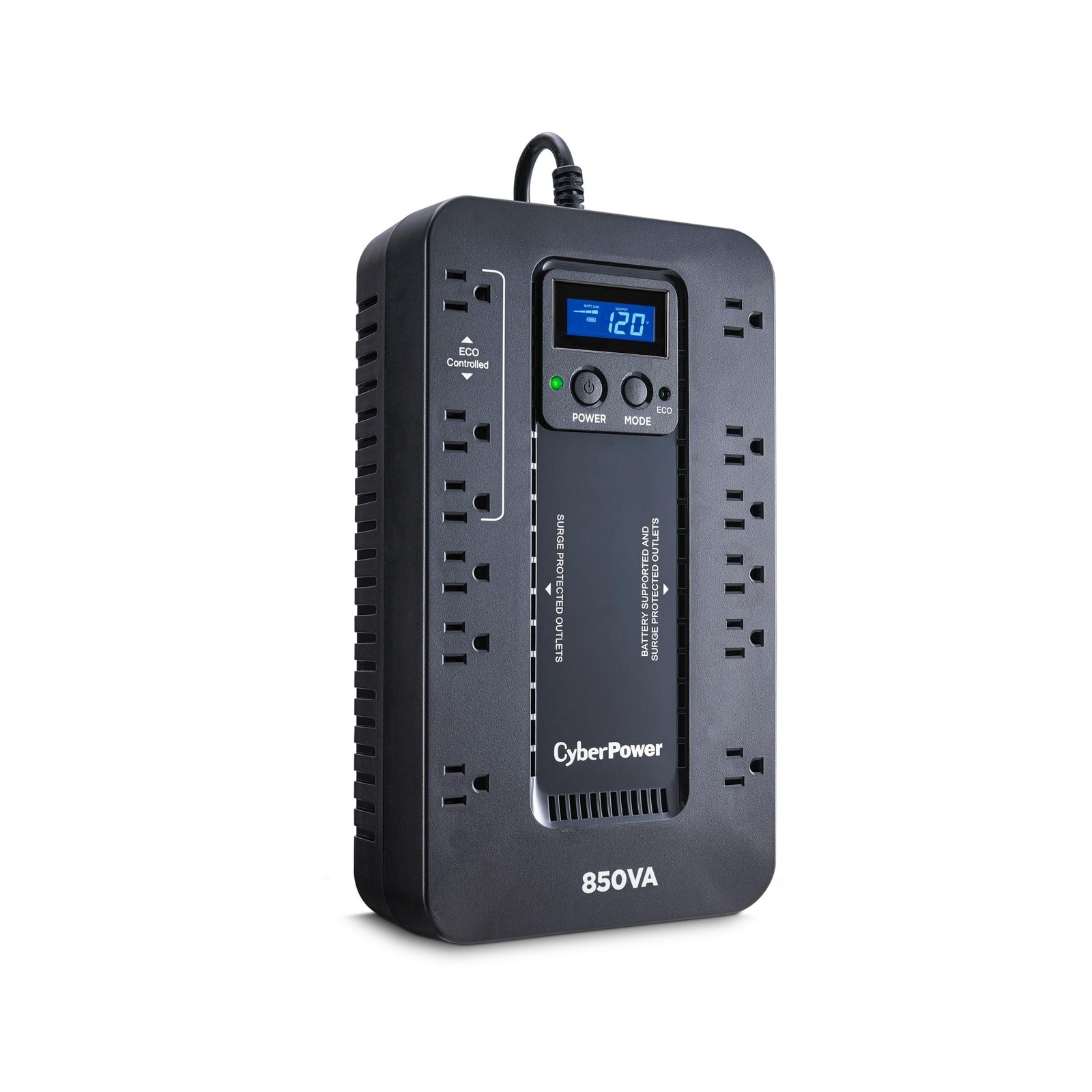 CyberPower EC850LCD Ecologic UPS Battery Backup and Surge Protector 850VA LCD