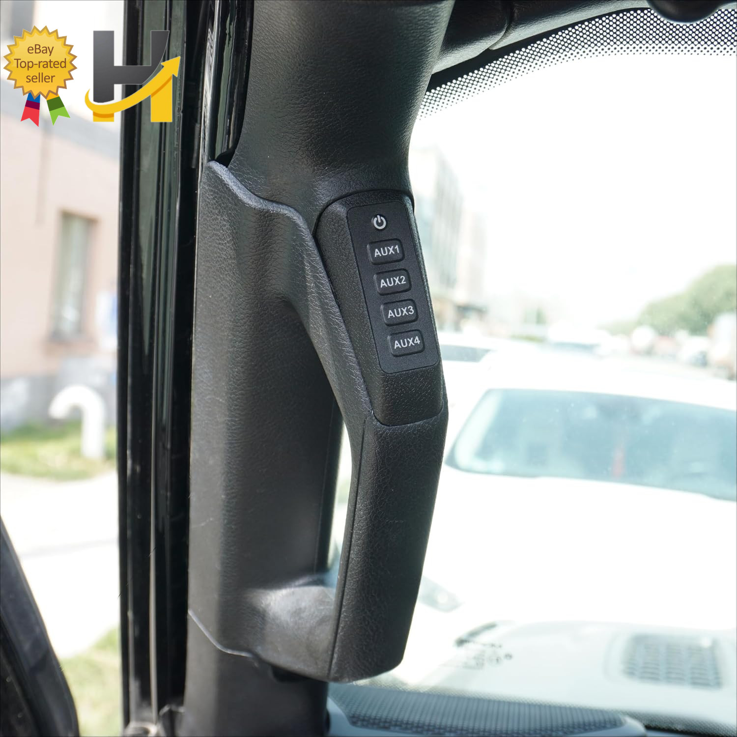 JL400 Grab Handle 4-Switch Panel For Jeep Wrangler JL Gladiator JT AUX