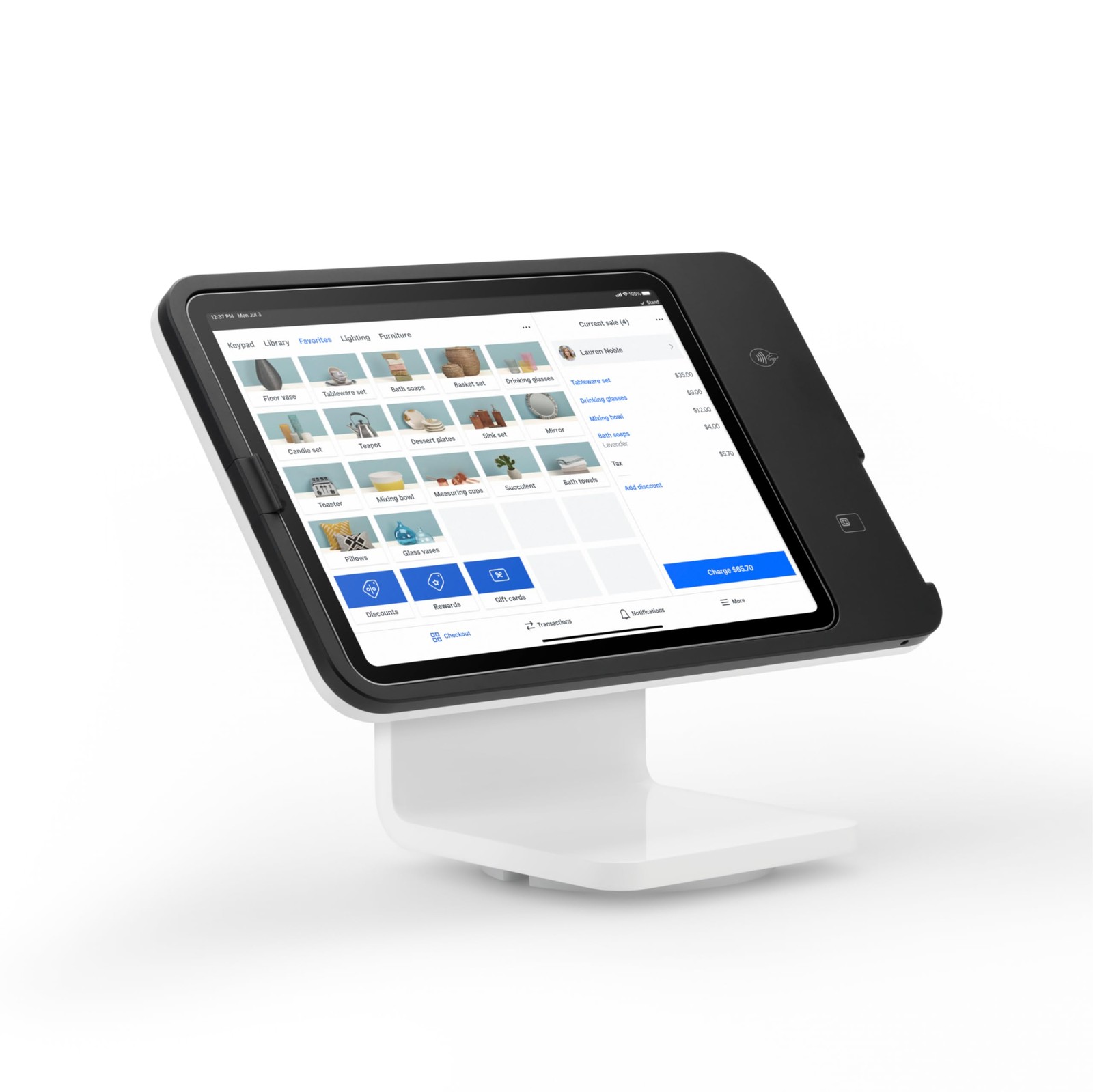 Square Stand for iPad (2nd Generation, USB-C) Glossy White