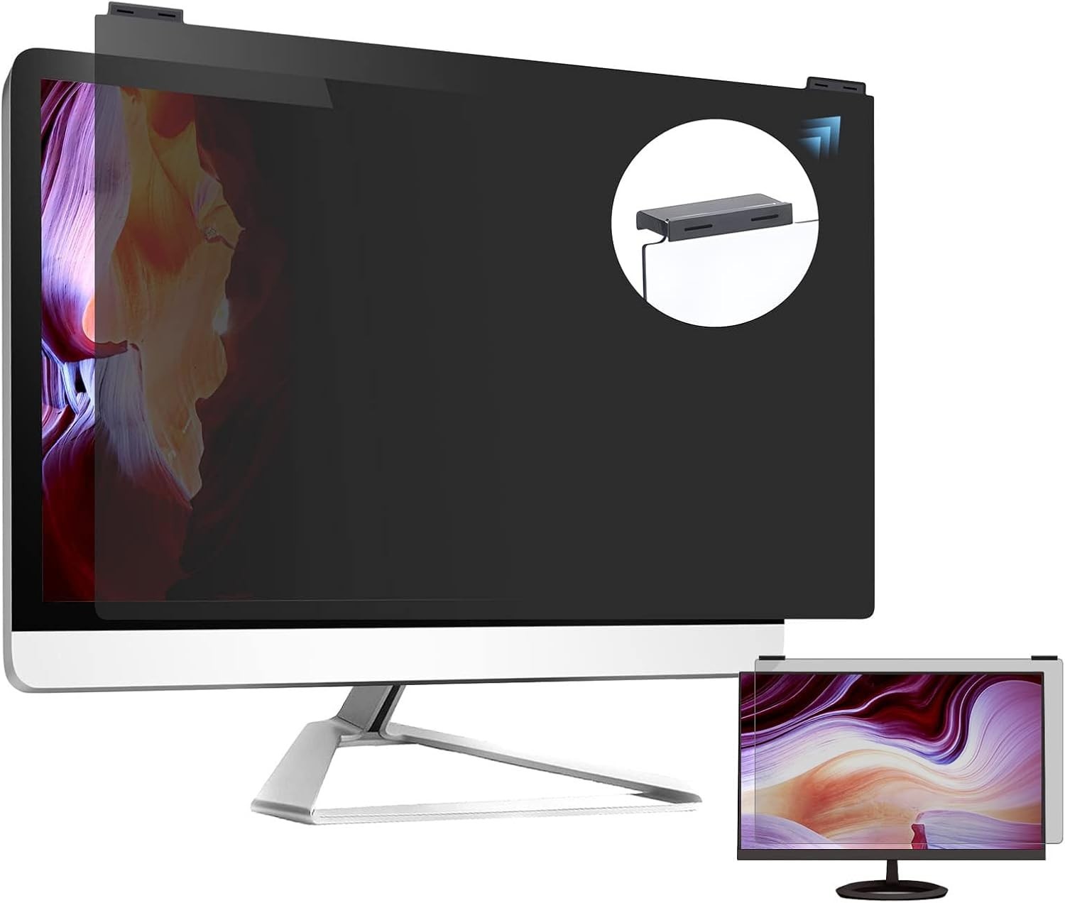 Computer Privacy Screen Filter 24 Inch, 9H Hardness Hanging Shield Compatible