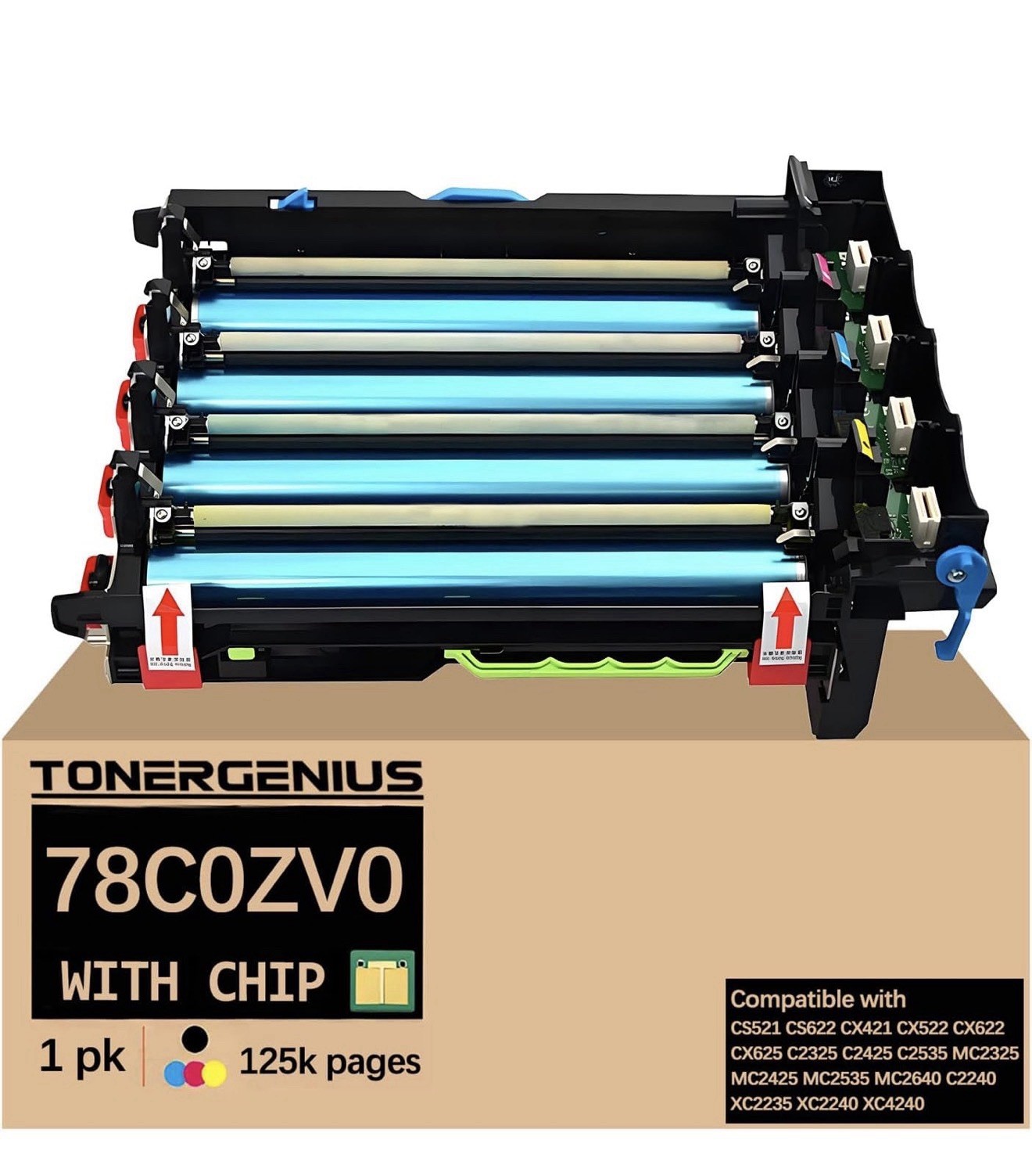 78C0ZV0 78C0Z50 Black Color Imaging Drum Kit for Lexmark CS421 CS521 CS622 CX421